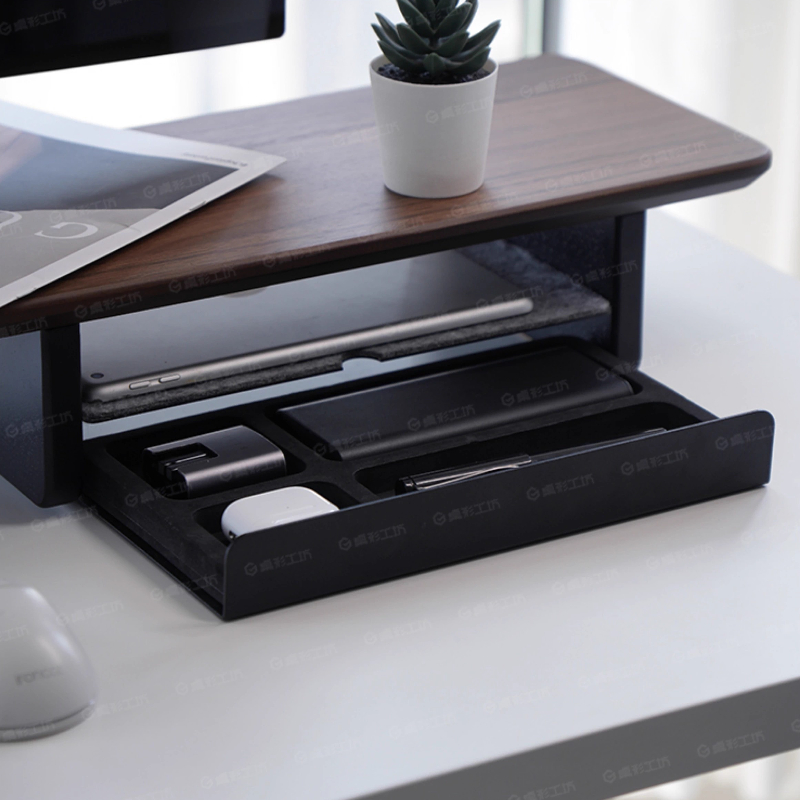 Desk Setup In Office - حامل شاشة، أدراج تخزين، منظم مكتب