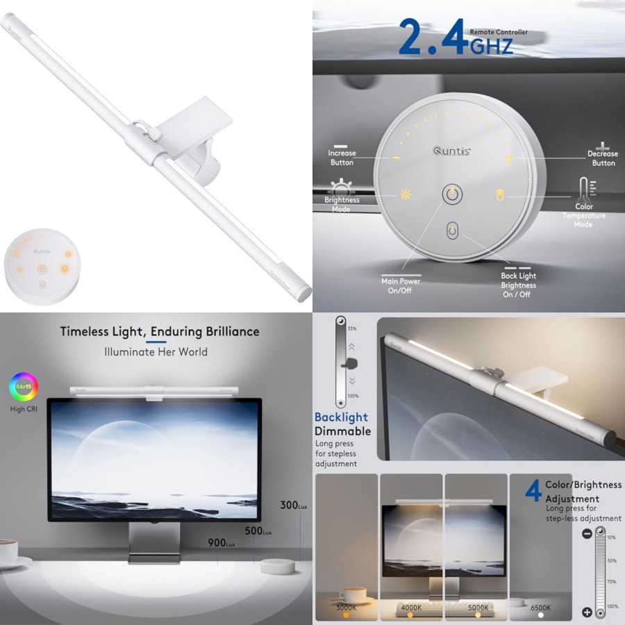 Desk Setup In Office - شريط إضاءة للشاشة مع جهاز تحكم