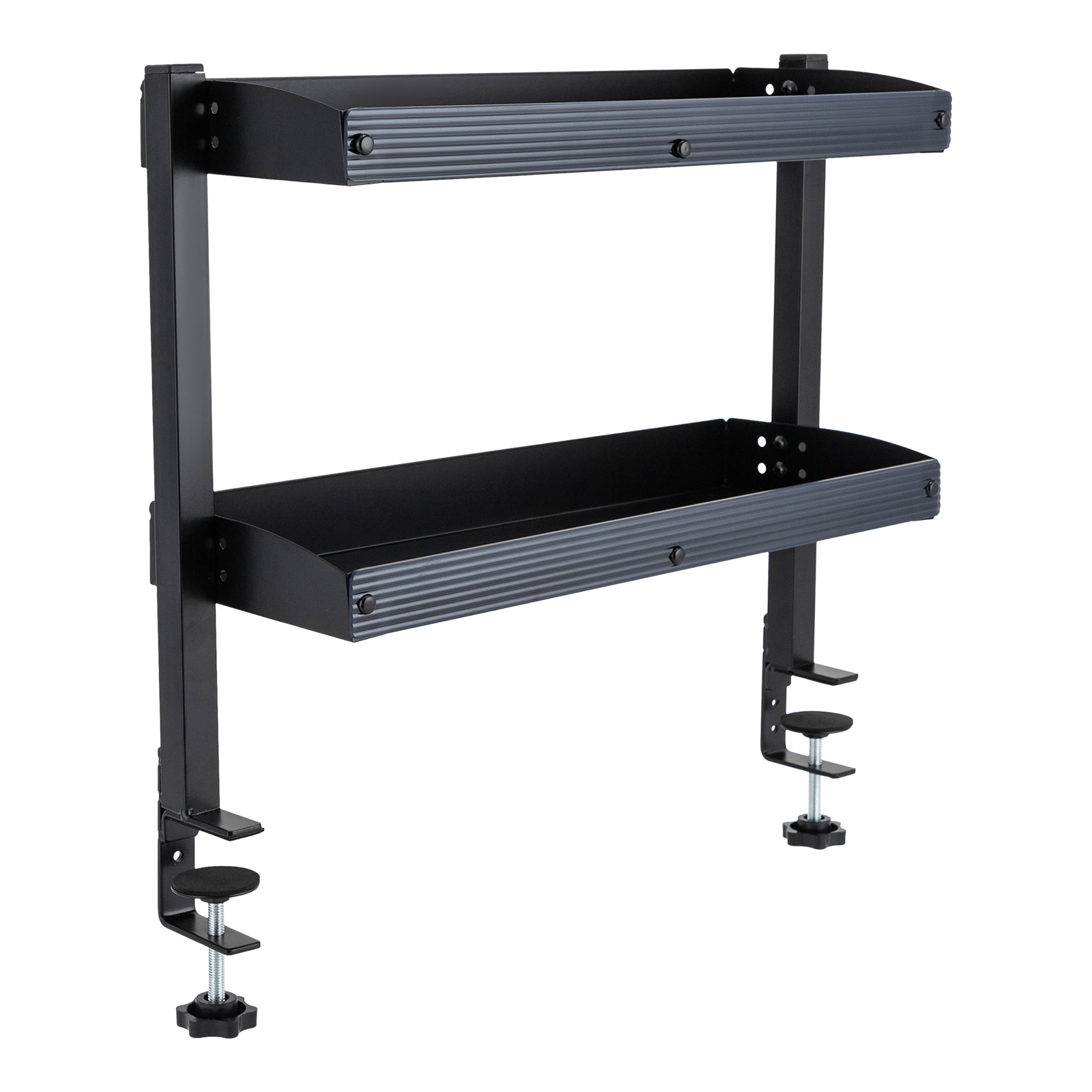 Desk Setup Organizer - رف مكتب بمشبك، طبقتين، منظم أرفف
