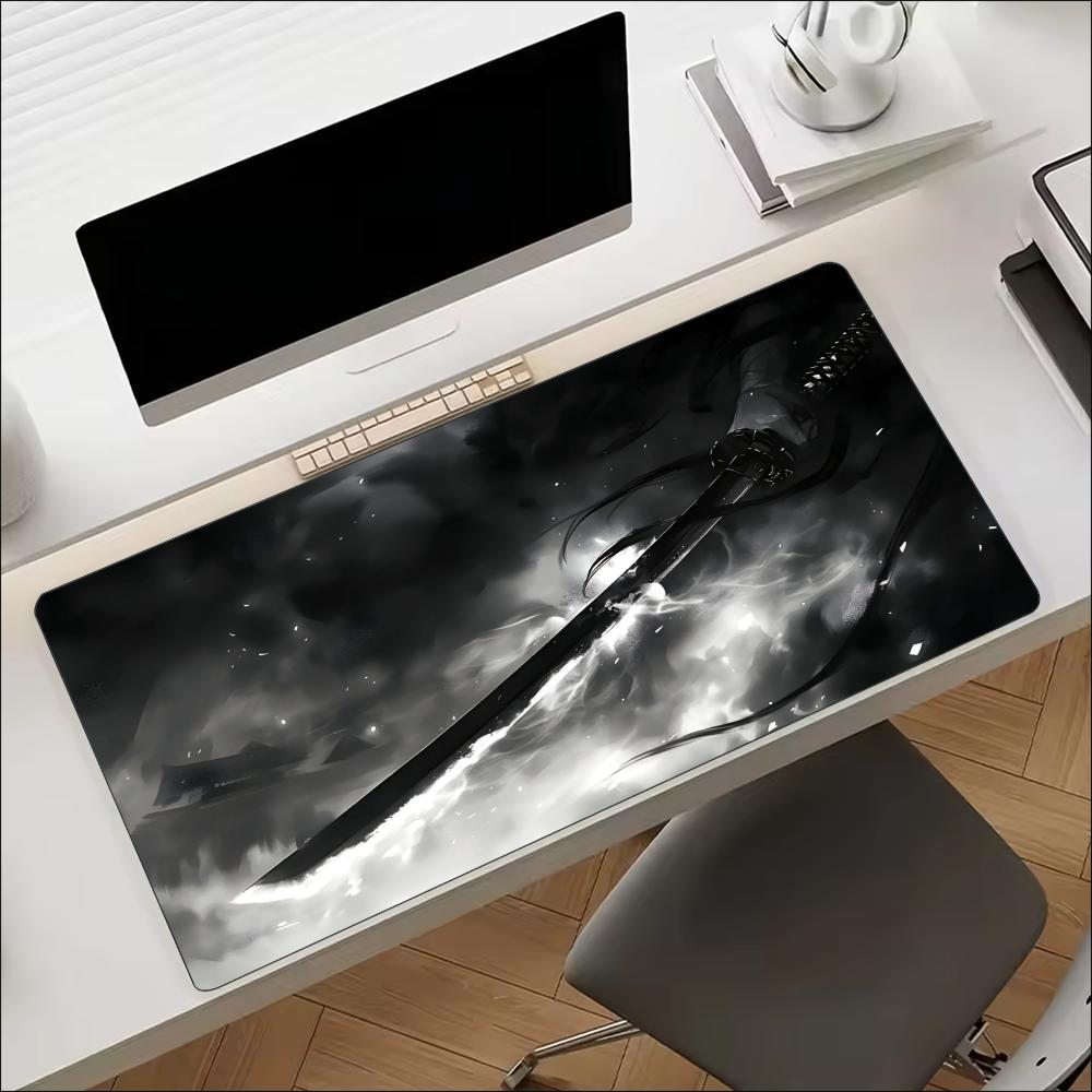 Desk Setup For Work - بساط مكتب بطبعة سيف الساموراي الياباني،