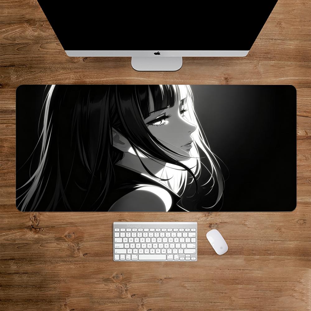Desk Setup For Work - لوحة ماوس كبيرة بتصميم فتاة أنمي