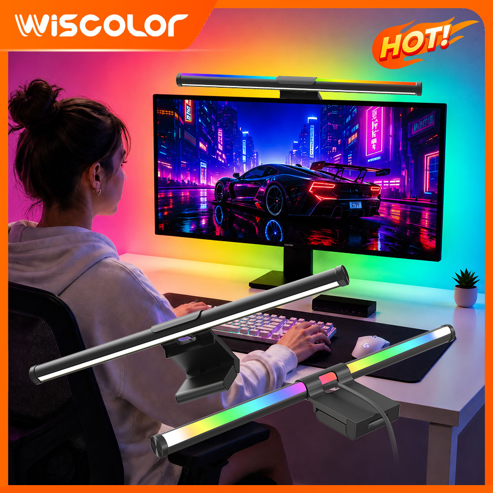 Desk Setup In Office - شريط إضاءة واي فاي للشاشة، مصباح