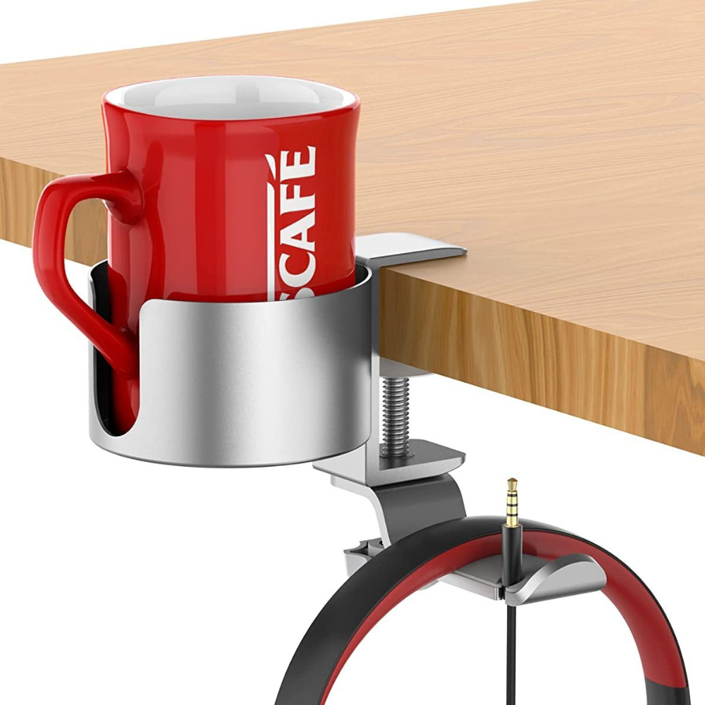 Desk Setup In Office - 360 ° حامل سماعات رأس دوار