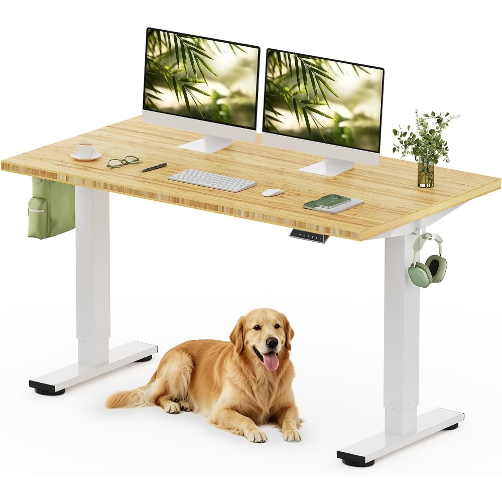 Desk Setup In Office - مكتب فليكسسبوت القائم من الخيزران الصلب