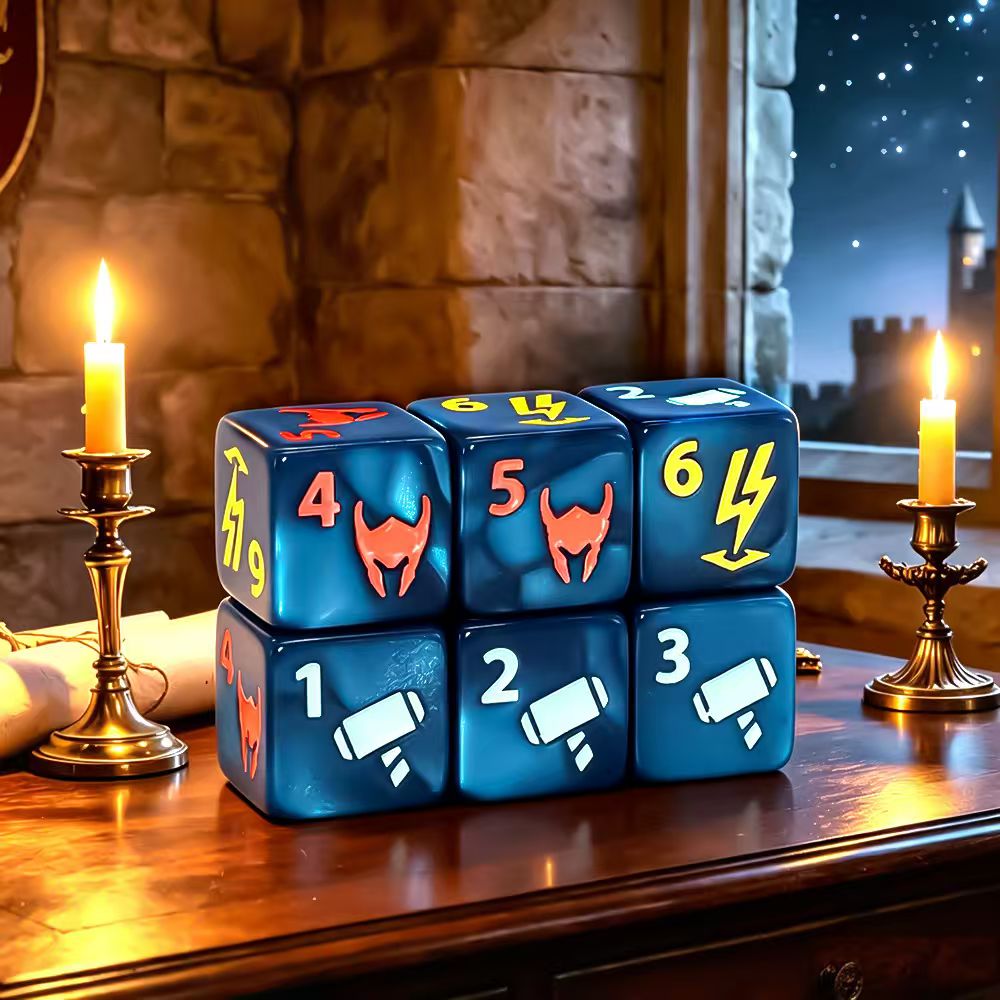 مجموعة من 6 مكعبات نرد أزرق-أخ - مراجعة Desk Setup Game وسعره