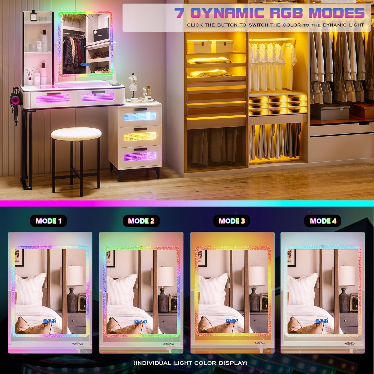 طاولة مكياج i*-RGB مع محطة شحن - مراجعة Desk Setup Charging Station وسعره