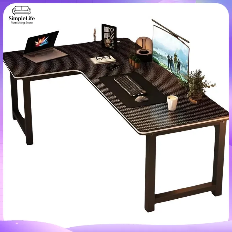 مكتب ألعاب زاوي مع رف تخزين لج - مراجعة Desk Setup In Office وسعره