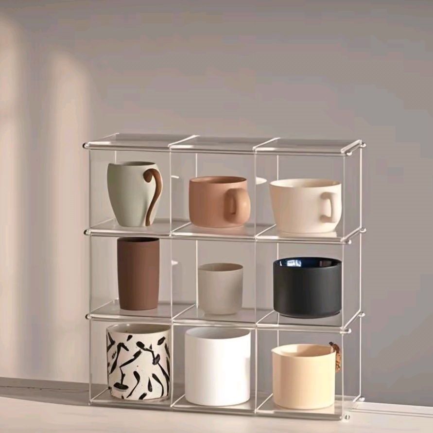 الاكريليك عرض الرف أكواب تخزين - مراجعة Desk Setup Organizer وسعره