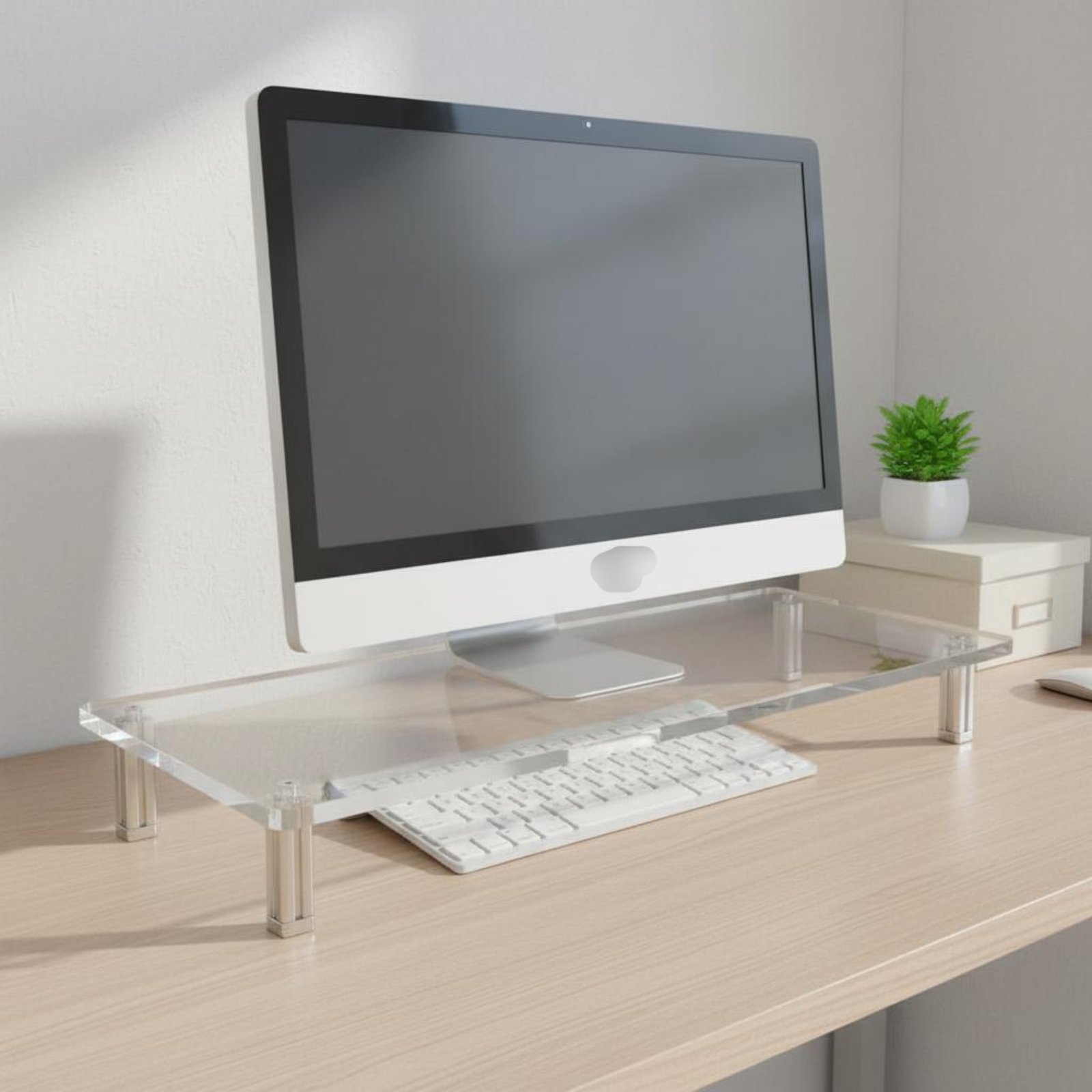 حامل شاشة أكريليك شفاف وسهل ال - مراجعة Desk Setup Organizer وسعره