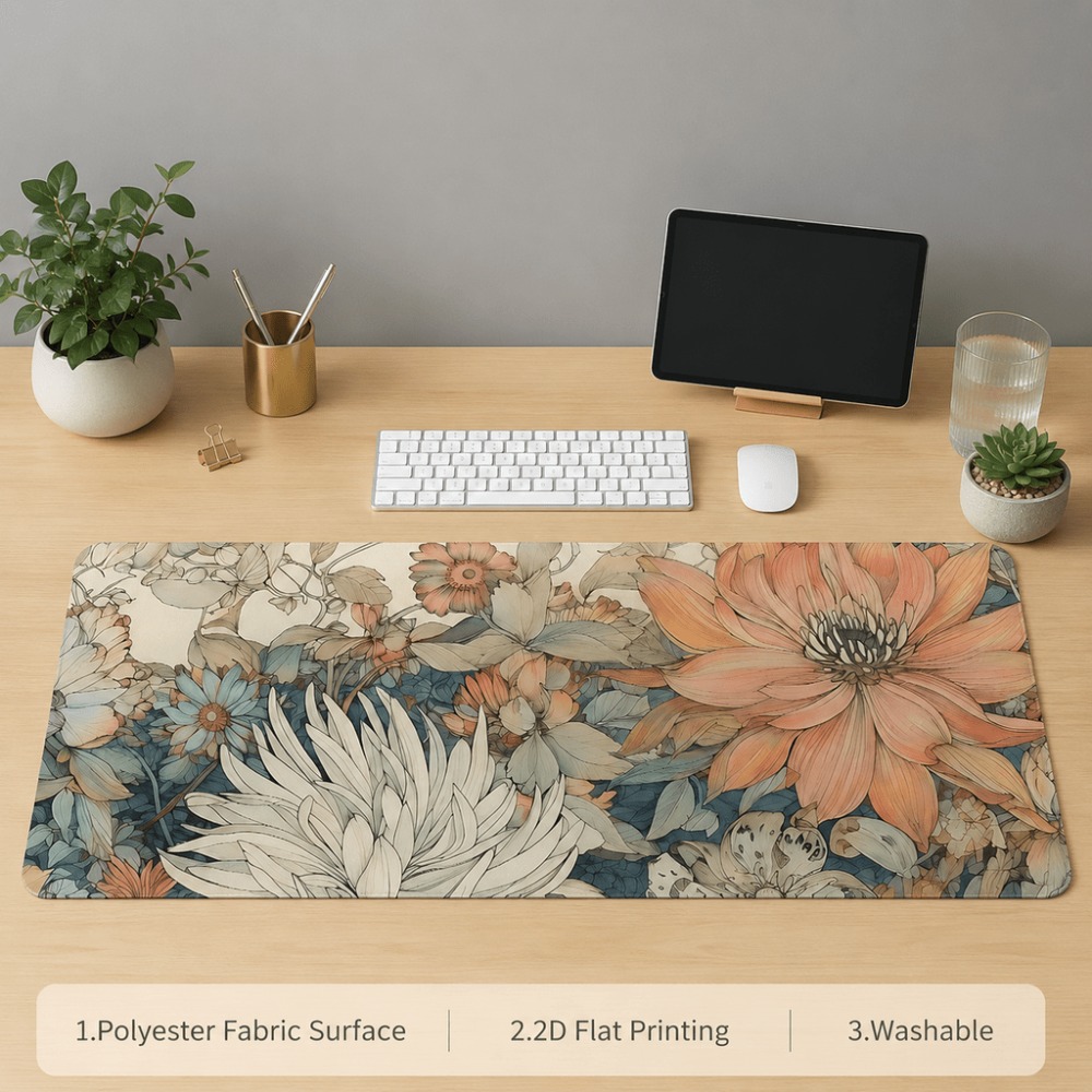 مفرش طاولة بنمط زهور عتيق، يتم - مراجعة Desk Setup For Work وسعره