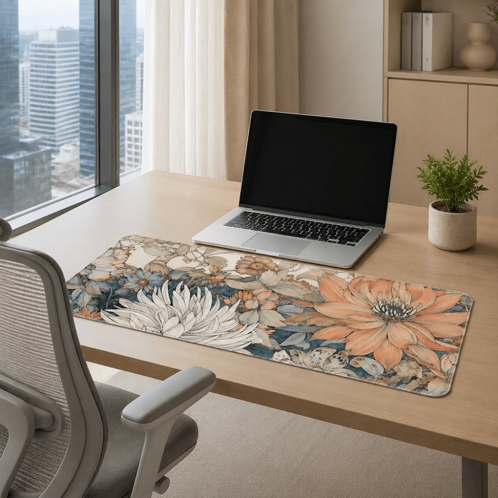 مفرش طاولة بنمط زهور عتيق، يتم - مراجعة Desk Setup For Work وسعره