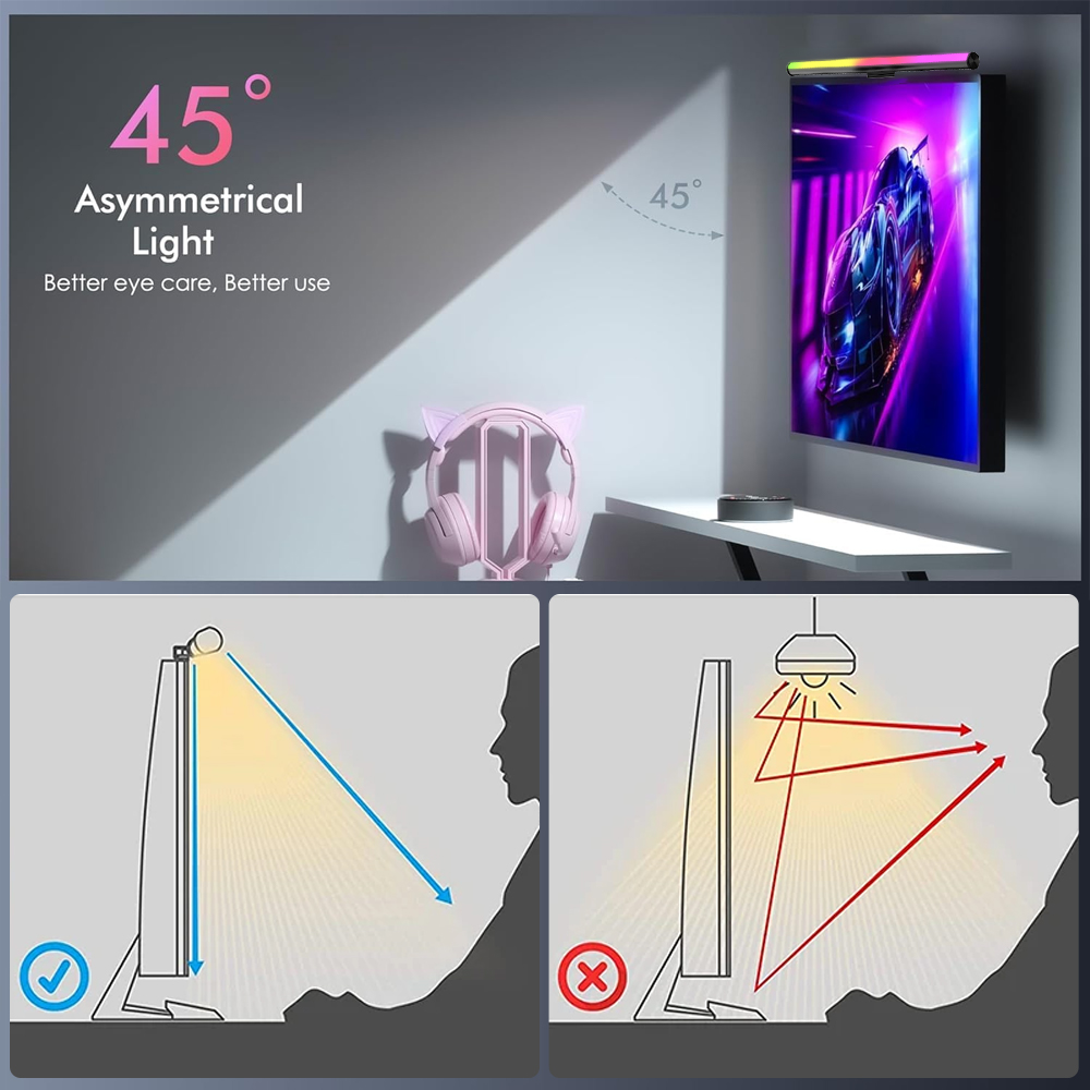 شريط إضاءة واي فاي للشاشة، مصب - مراجعة Desk Setup In Office وسعره